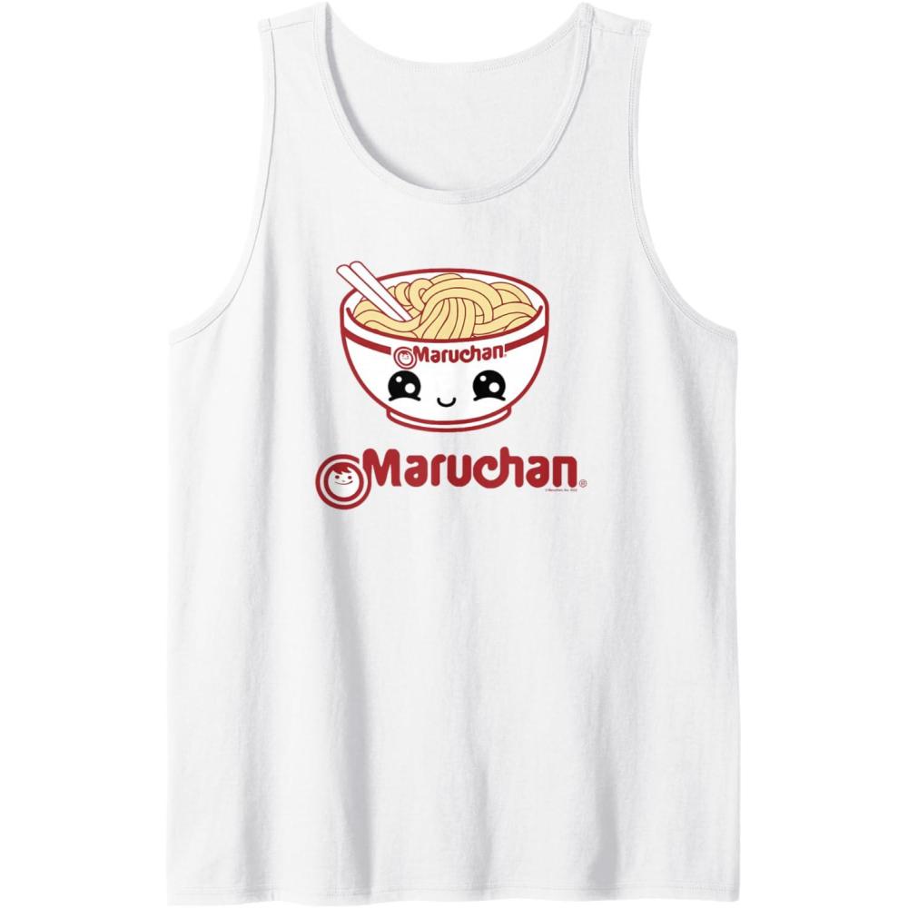 image:imageMaruchan Cute Noodle Bowl Face Logo Tank TopWhite