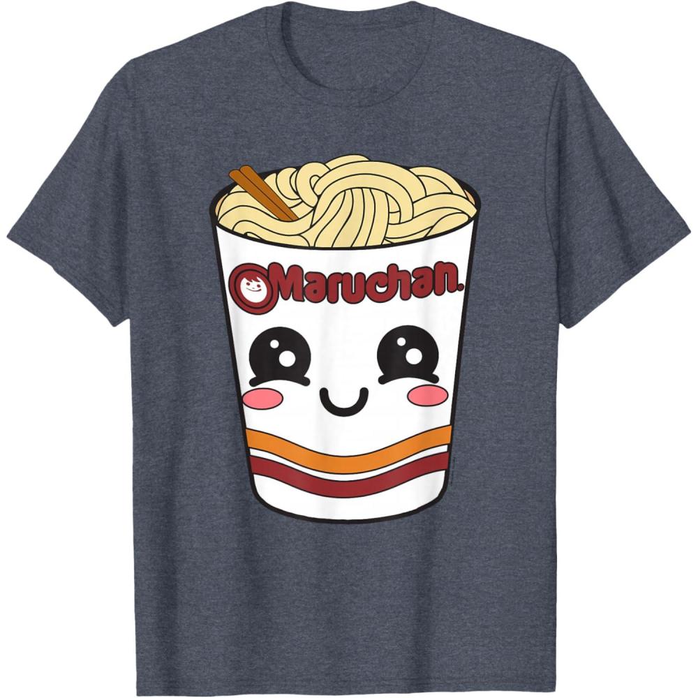 image:imageMaruchan Cute Ramen Noodle Cup Face TShirt SmallHeather Blue