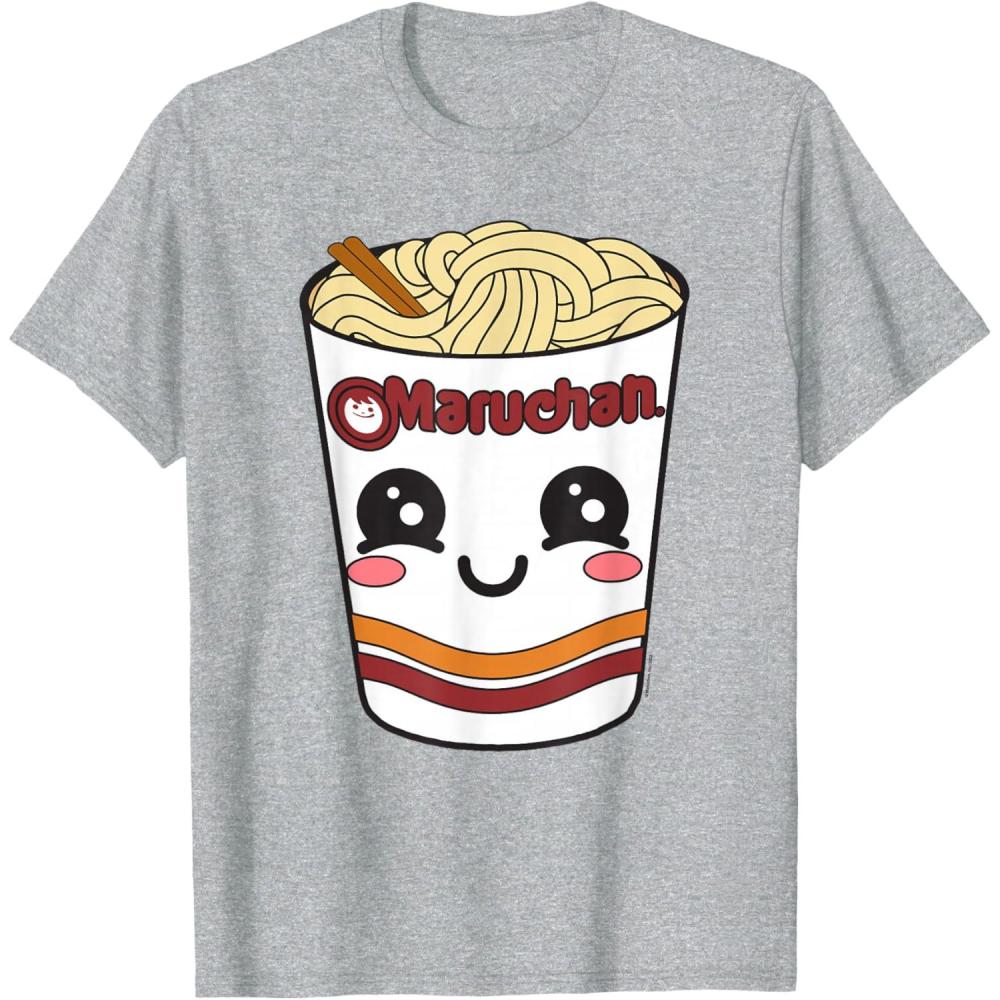 image:imageMaruchan Cute Ramen Noodle Cup Face TShirt SmallHeather Grey