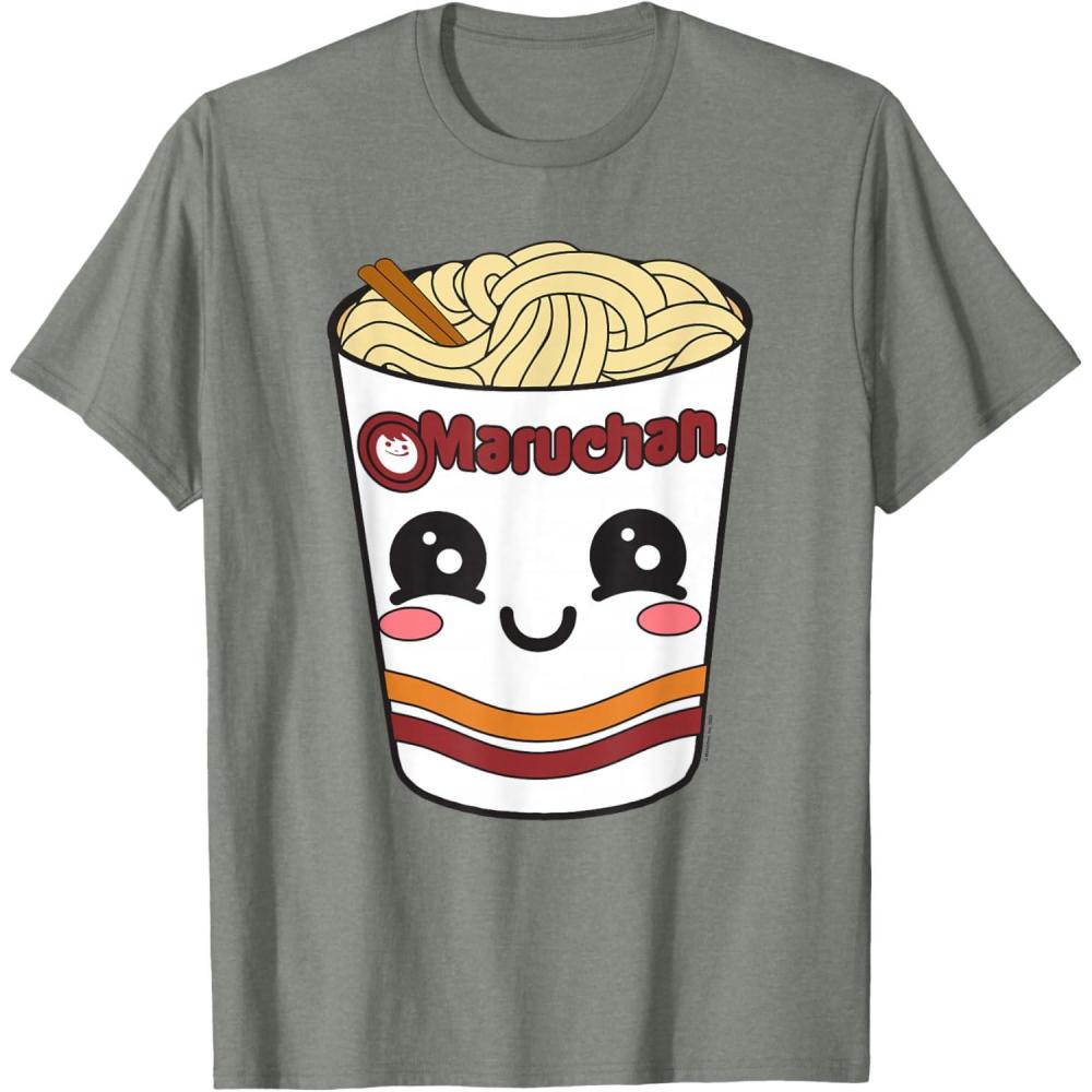 image:imageMaruchan Cute Ramen Noodle Cup Face TShirt SmallOlive Heather