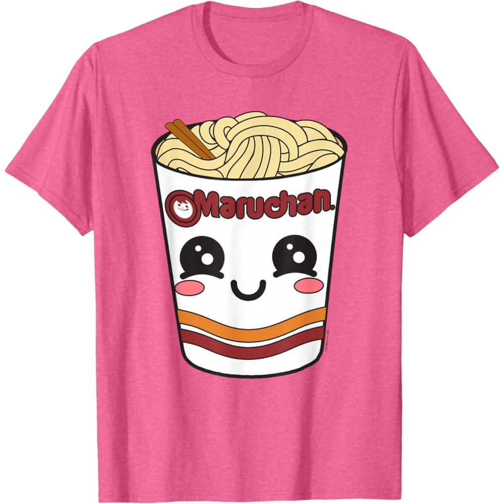 image:imageMaruchan Cute Ramen Noodle Cup Face TShirt SmallPink Heather