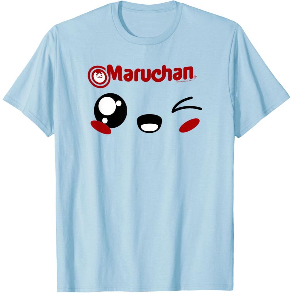 image:imageMaruchan Cute Winking Happy Face TShirtBaby Blue