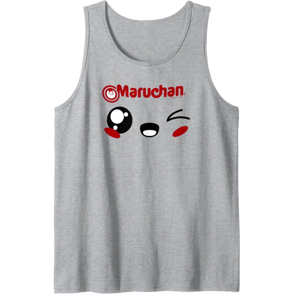 image:imageMaruchan Cute Winking Happy Face Tank TopHeather Grey