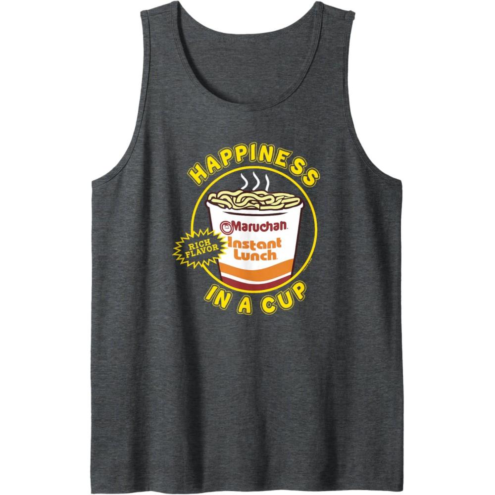 image:imageMaruchan Happiness In A Cup Instant Lunch Poster Tank TopDark Heather Grey