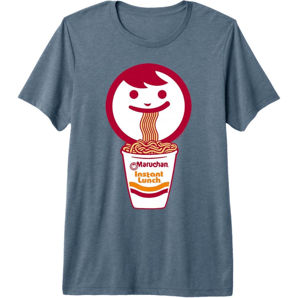 image:imageMaruchan Happy Face Eating Ramen Noodles Premium Triblend TShirtSlate Grey