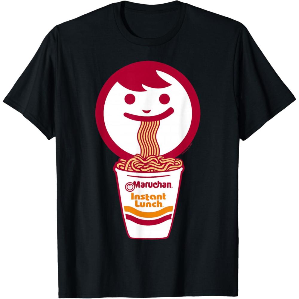 image:imageMaruchan Happy Face Eating Ramen Noodles TShirt SmallBlack