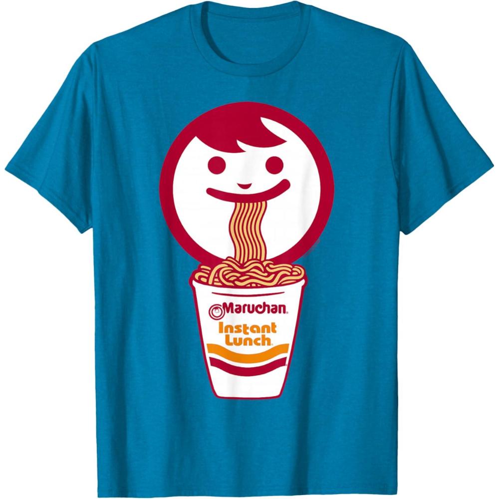 image:imageMaruchan Happy Face Eating Ramen Noodles TShirt SmallSapphire Blue