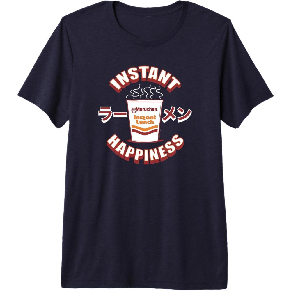 image:imageMaruchan Instant Happiness Steaming Ramen Soup Premium Triblend TShirtNavy Blue