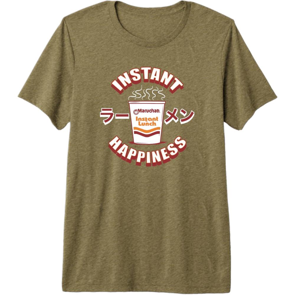 image:imageMaruchan Instant Happiness Steaming Ramen Soup Premium Triblend TShirtOlive Green