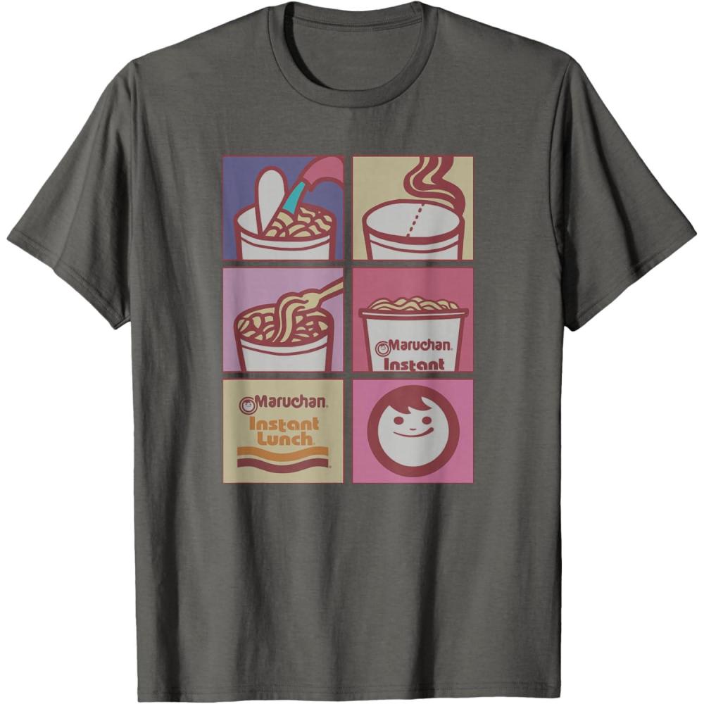 image:imageMaruchan Instant Lunch Boxed Up Cooking Instructions Panel TShirtAsphalt Grey
