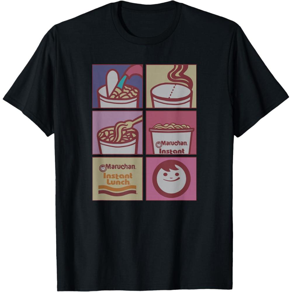 image:imageMaruchan Instant Lunch Boxed Up Cooking Instructions Panel TShirtBlack