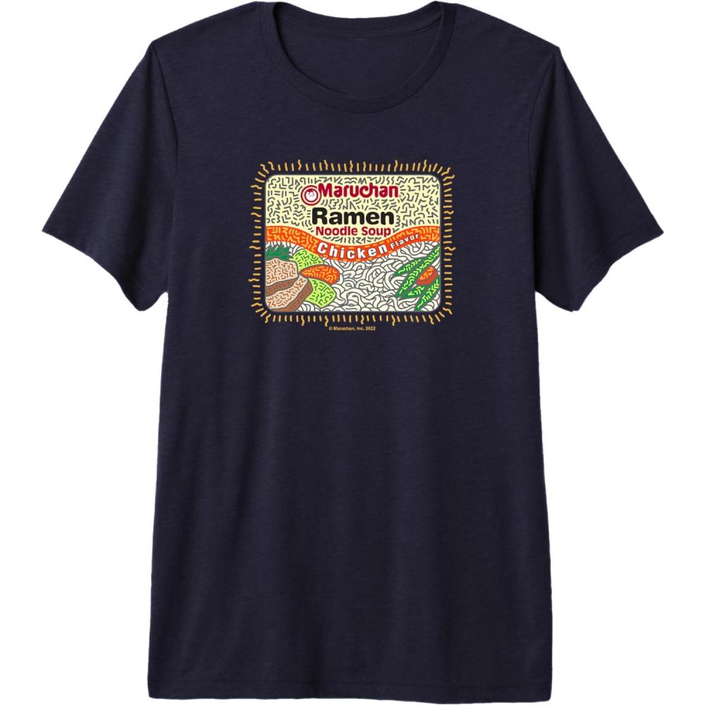 image:imageMaruchan Instant Lunch Chicken Flavor Art Premium TriBlend TShirtNavy Blue