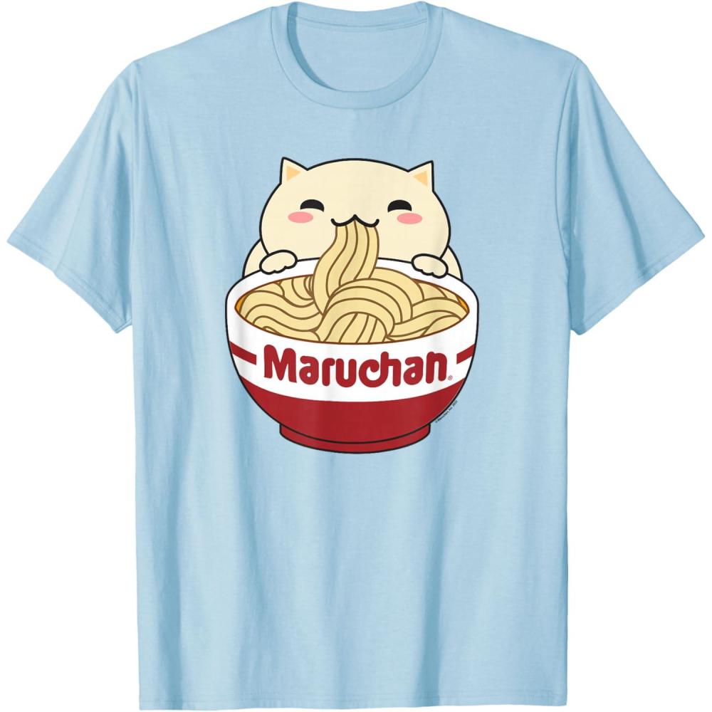 image:imageMaruchan Instant Lunch Cute Cat Ramen Bowl Logo TShirtBaby Blue