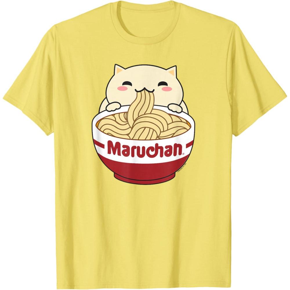 image:imageMaruchan Instant Lunch Cute Cat Ramen Bowl Logo TShirtLemon Yellow