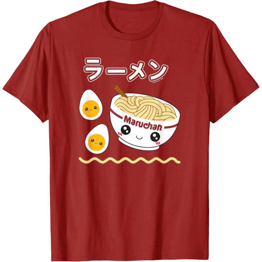 image:imageMaruchan Instant Lunch Cute Ramen Japanese Style Logo TShirtCranberry Red