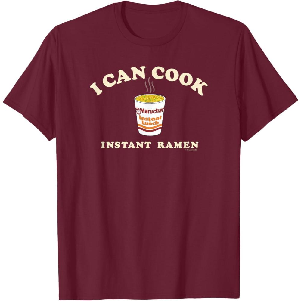 image:imageMaruchan Instant Lunch I Can Cook Instant Ramen Cup Logo TShirtBurgundy
