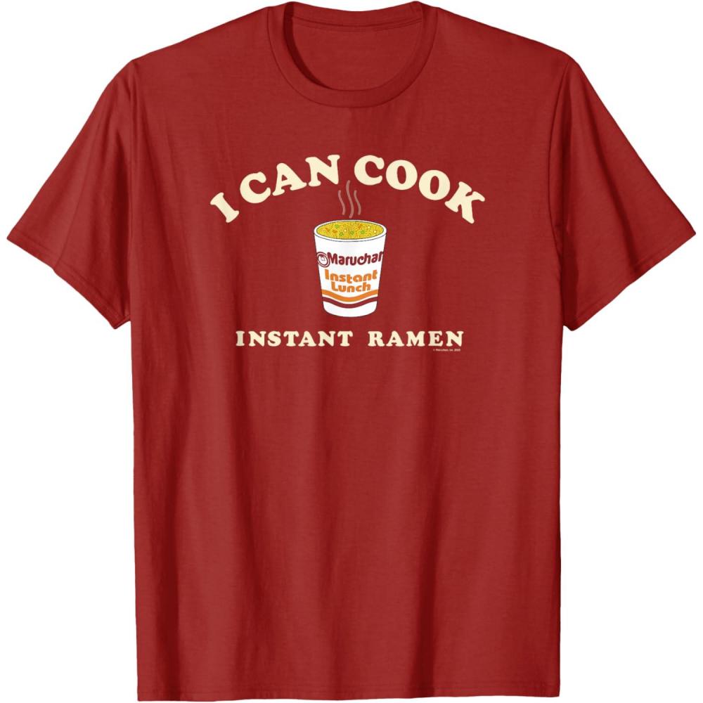 image:imageMaruchan Instant Lunch I Can Cook Instant Ramen Cup Logo TShirtCranberry Red