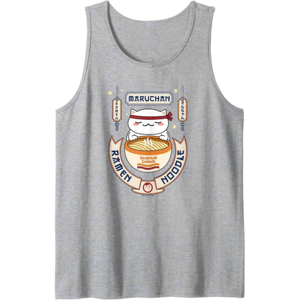 image:imageMaruchan Instant Lunch Kawaii Cat Ramen Noodle Bowl Tank TopHeather Grey