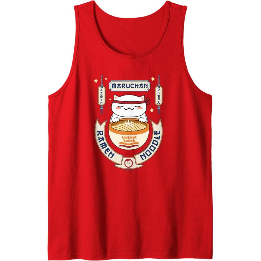 image:imageMaruchan Instant Lunch Kawaii Cat Ramen Noodle Bowl Tank TopRed
