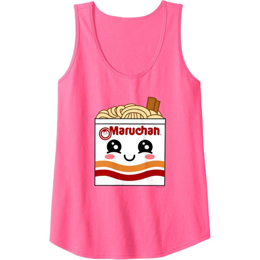image:imageMaruchan Instant Lunch Kawaii Ramen Cup Logo Tank TopNeon Pink