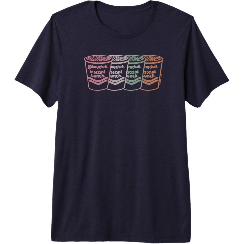 image:imageMaruchan Instant Lunch Multi Cups Colorful Line Art Premium TShirtNavy Blue