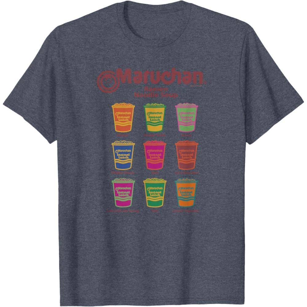 image:imageMaruchan Instant Lunch Noodle Cup Flavors Colour Pop TShirtHeather Blue