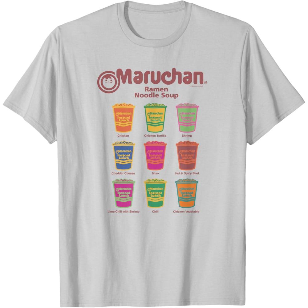 image:imageMaruchan Instant Lunch Noodle Cup Flavors Colour Pop TShirtSilver Grey