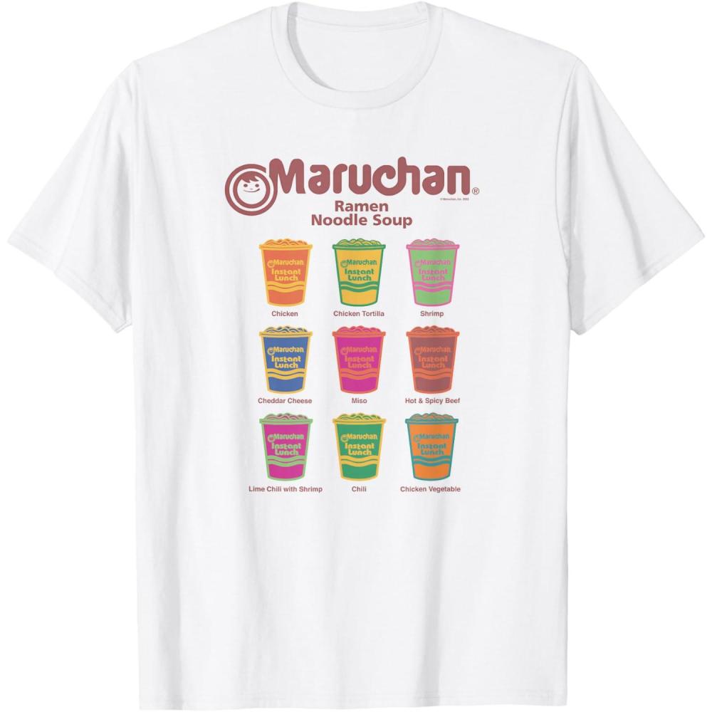 image:imageMaruchan Instant Lunch Noodle Cup Flavors Colour Pop TShirtWhite