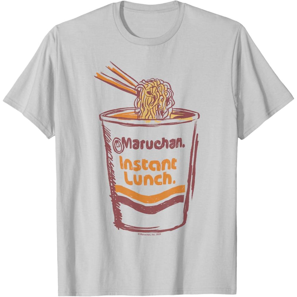 image:imageMaruchan Instant Lunch Ramen Cup Art Logo TShirtSilver Grey