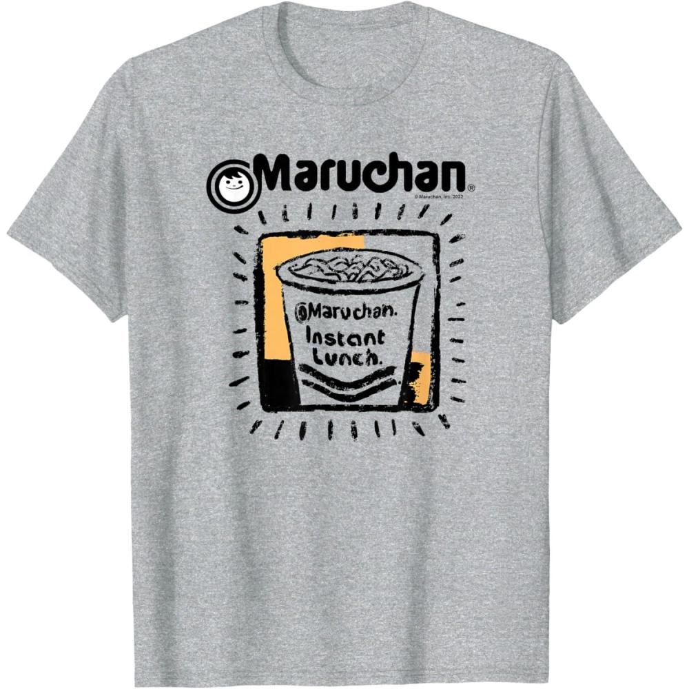 image:imageMaruchan Instant Lunch Ramen Cup Crayon Drawing Logo TShirtHeather Grey