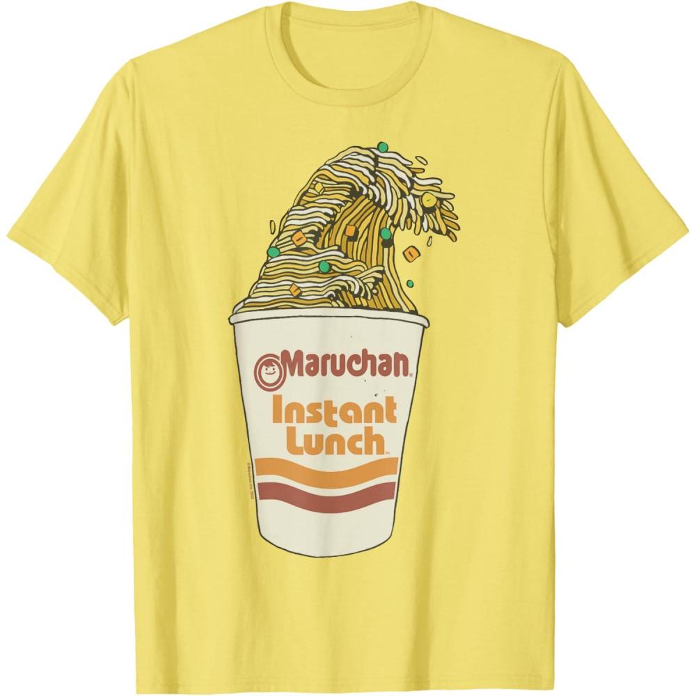 image:imageMaruchan Instant Lunch Ramen Cup Noodle Wave Logo TShirtLemon Yellow