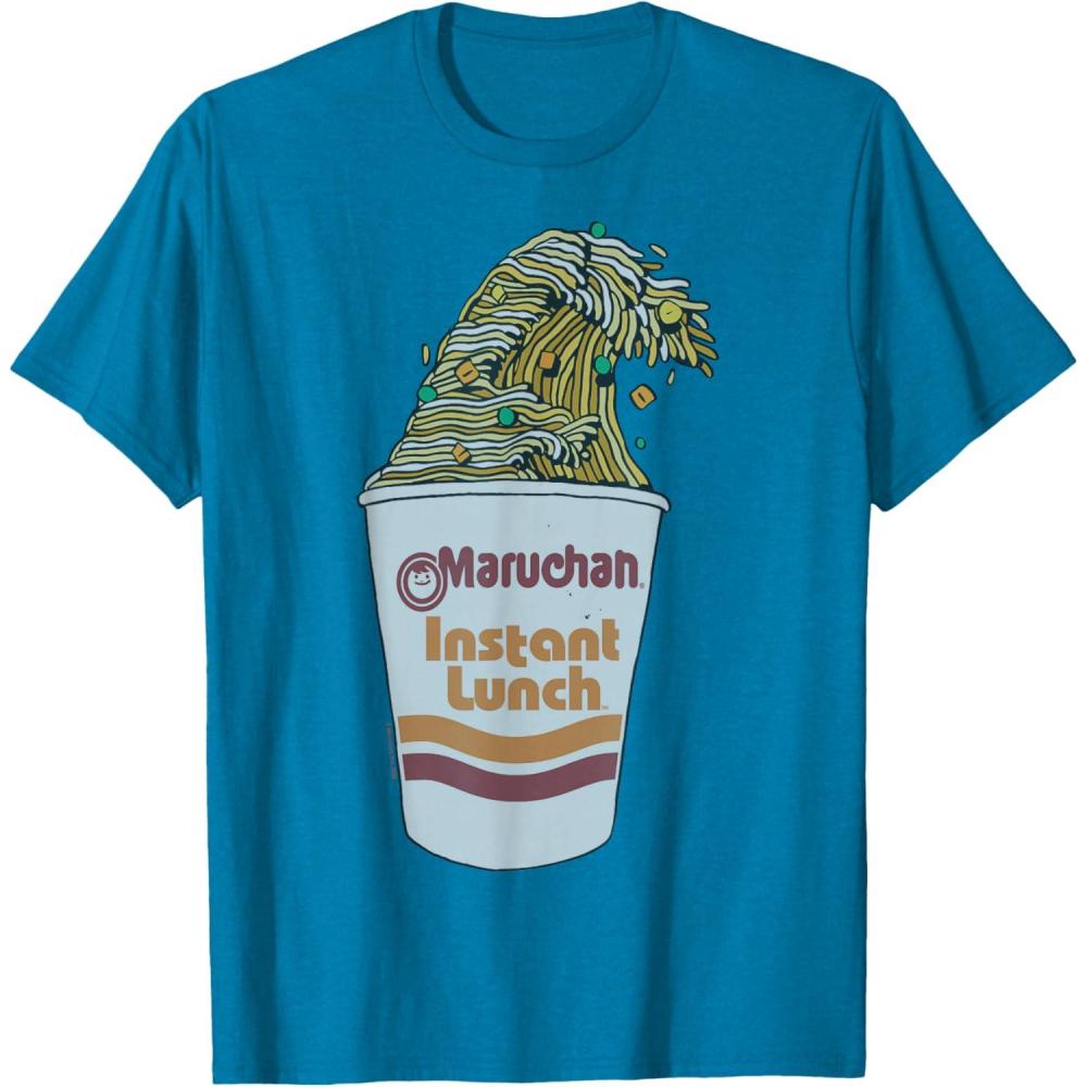 image:imageMaruchan Instant Lunch Ramen Cup Noodle Wave Logo TShirtSapphire Blue