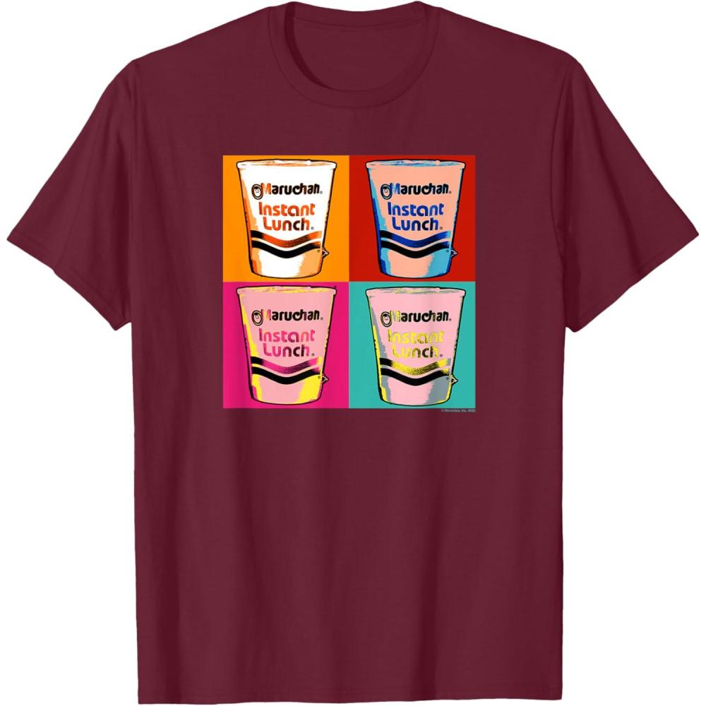 image:imageMaruchan Instant Lunch Ramen Cups Pop Art Painting TShirtBurgundy