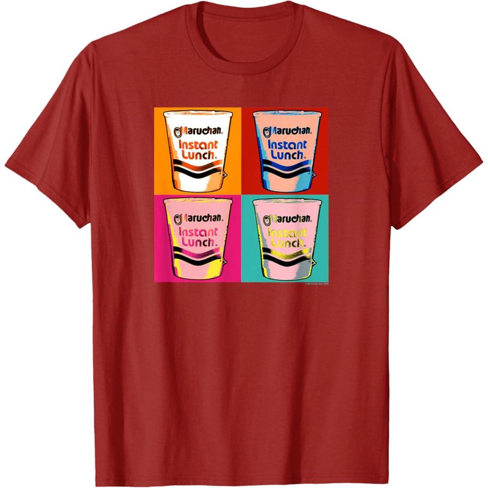 image:imageMaruchan Instant Lunch Ramen Cups Pop Art Painting TShirtCranberry Red