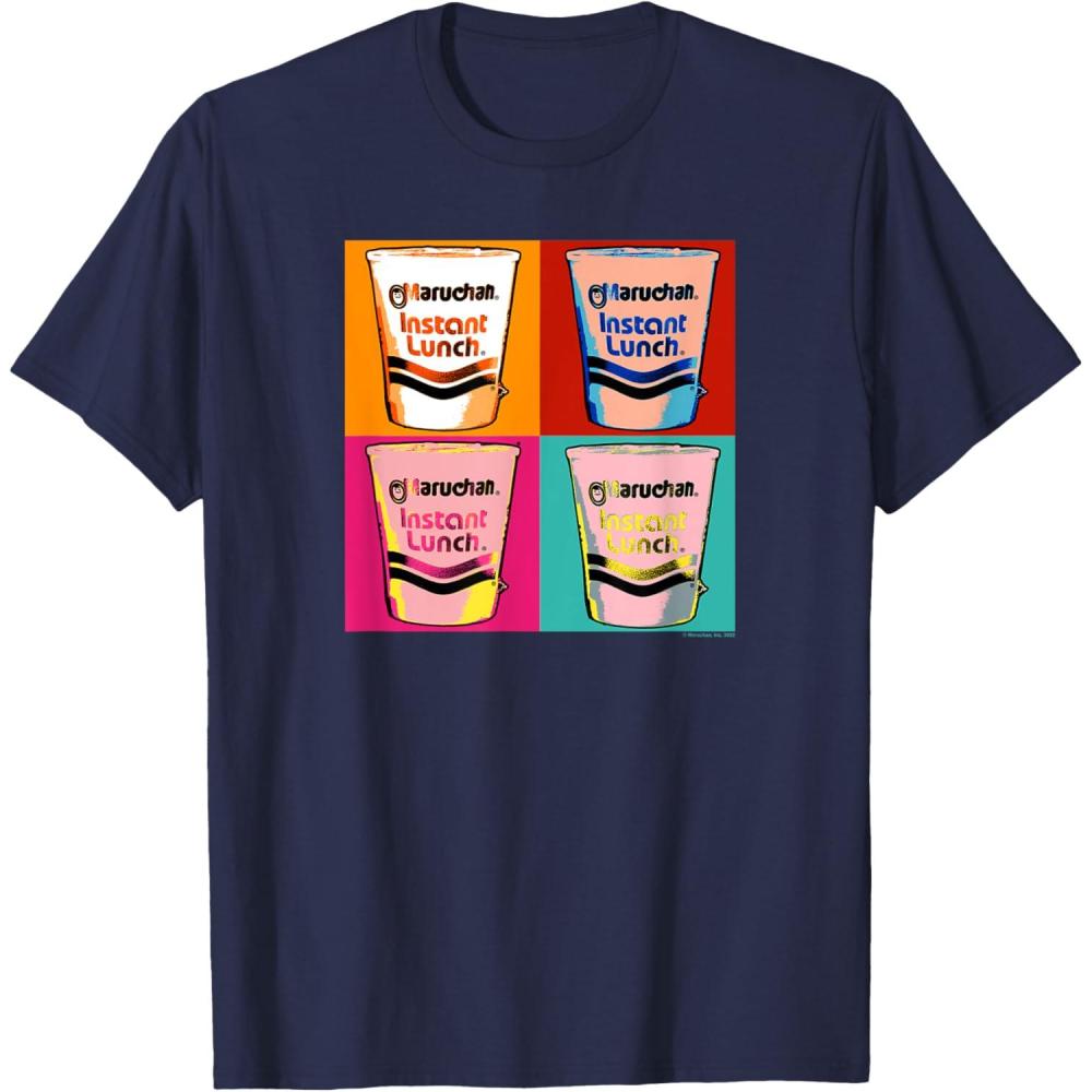 image:imageMaruchan Instant Lunch Ramen Cups Pop Art Painting TShirtNavy Blue