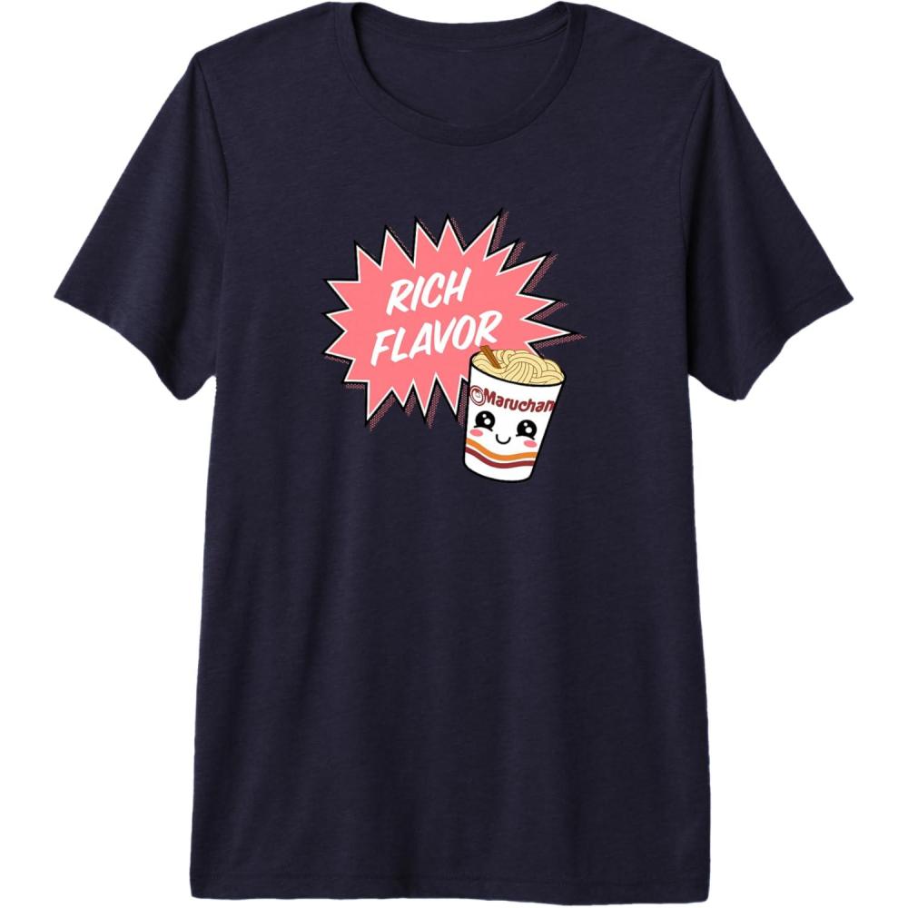 image:imageMaruchan Instant Lunch Rich Flavor Cute Noodle Cup Logo Premium Triblend TShirtNavy Blue