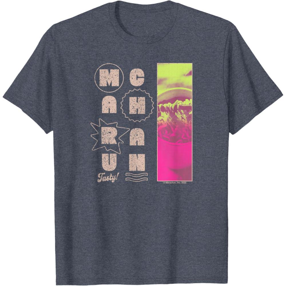 image:imageMaruchan Instant Lunch Tasty Neon Picture Retro Poster TShirtHeather Blue