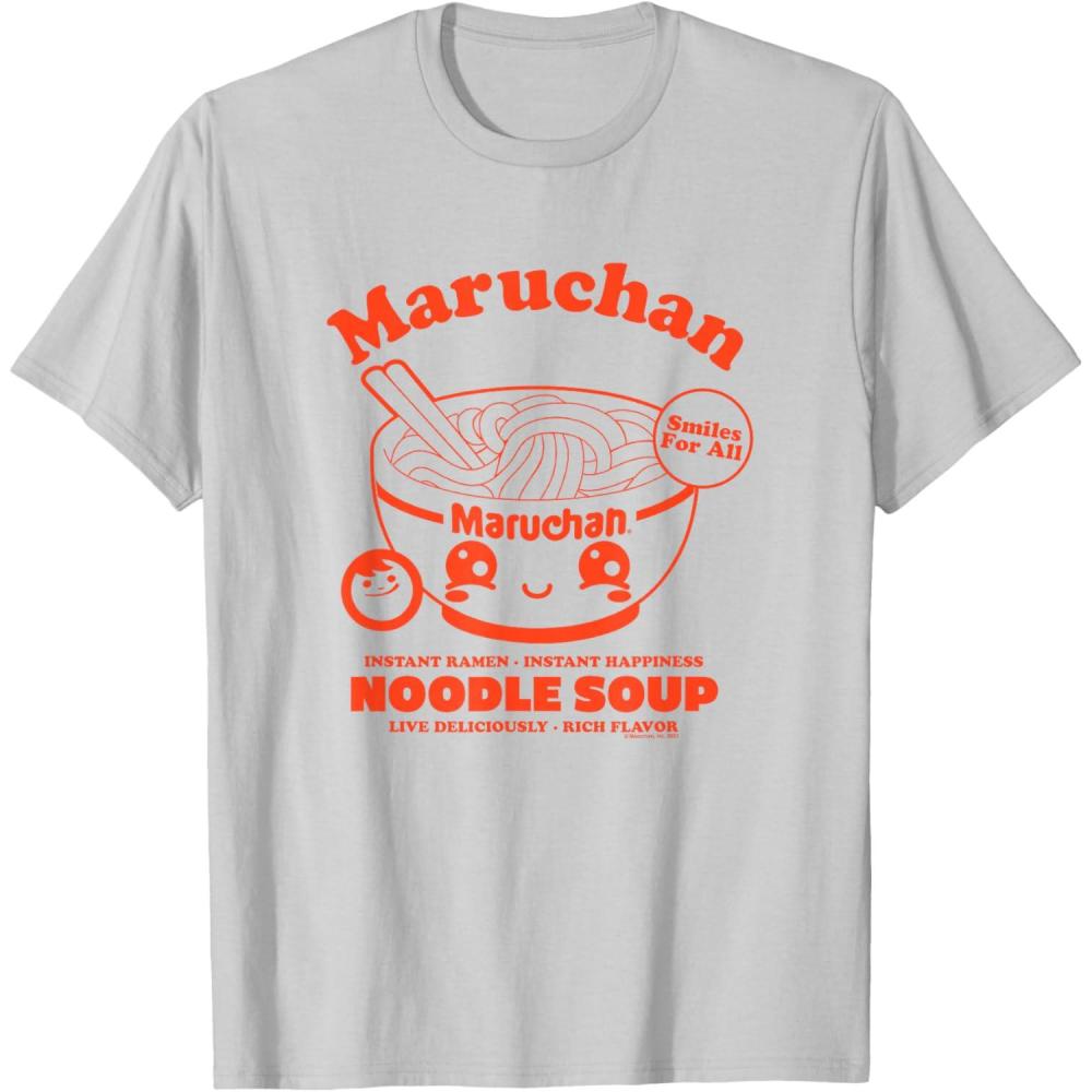 image:imageMaruchan Instant Ramen Instant Happiness Kawaii Bowl Logo TShirtSilver Grey