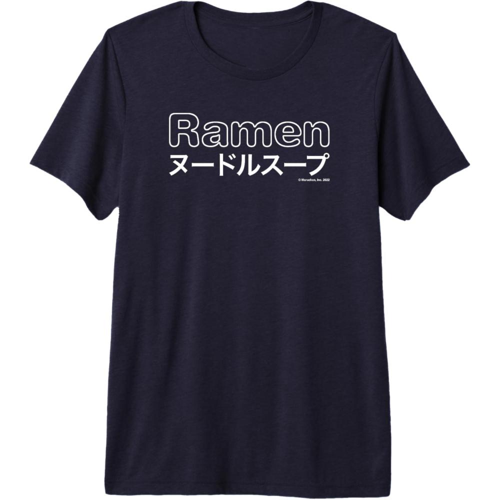 image:imageMaruchan Japanese Ramen Katakana Logo Premium TriBlend TShirtNavy Blue