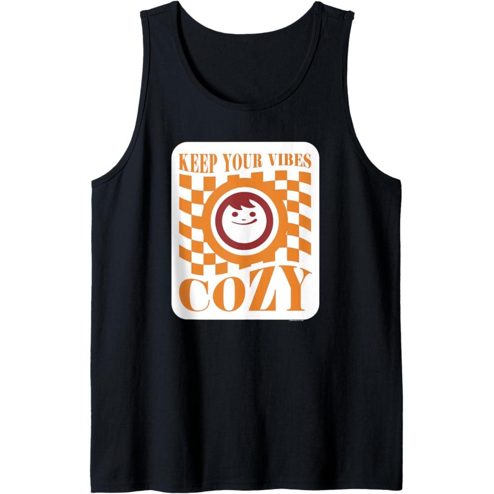 image:imageMaruchan Keep Your Vibes Cozy Checker Smiley Face Logo Tank TopBlack