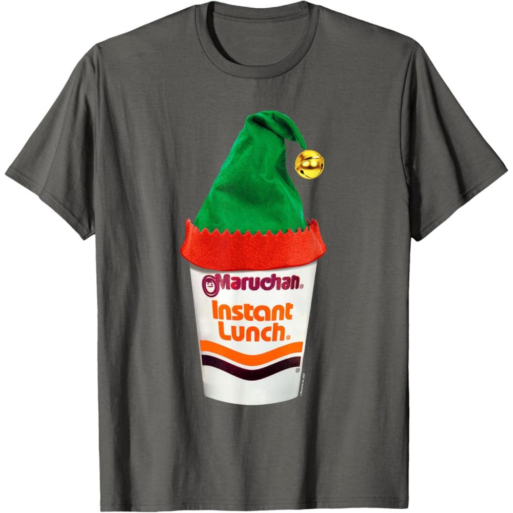 image:imageMaruchan Ramen Cup Christmas Elf Hat TShirtAsphalt Grey