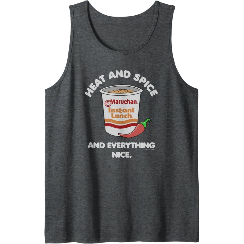 image:imageMaruchan Ramen Cup Heat And Spice Food Quote Tank TopDark Heather Grey