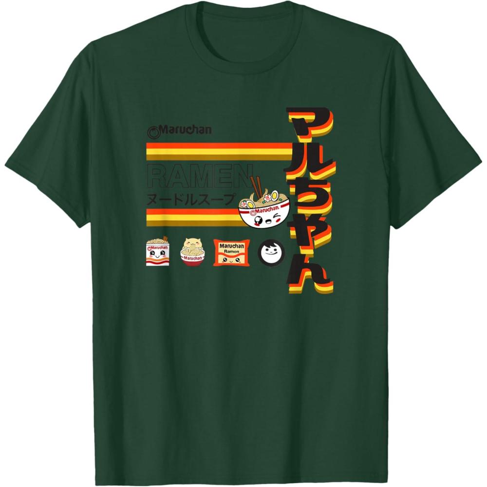 image:imageMaruchan Ramen Cute Anime Faces Poster TShirtDark Green