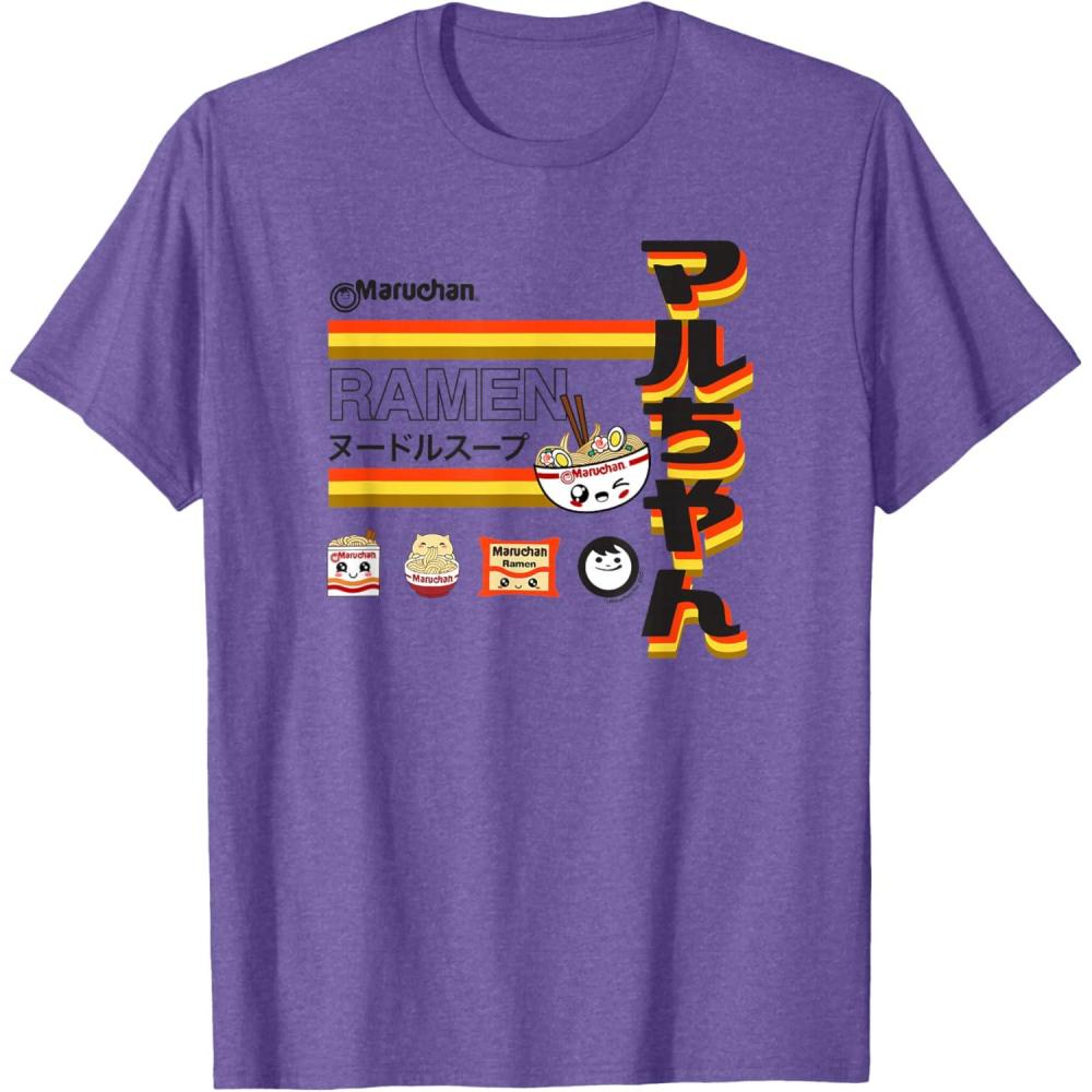 image:imageMaruchan Ramen Cute Anime Faces Poster TShirtPurple Heather