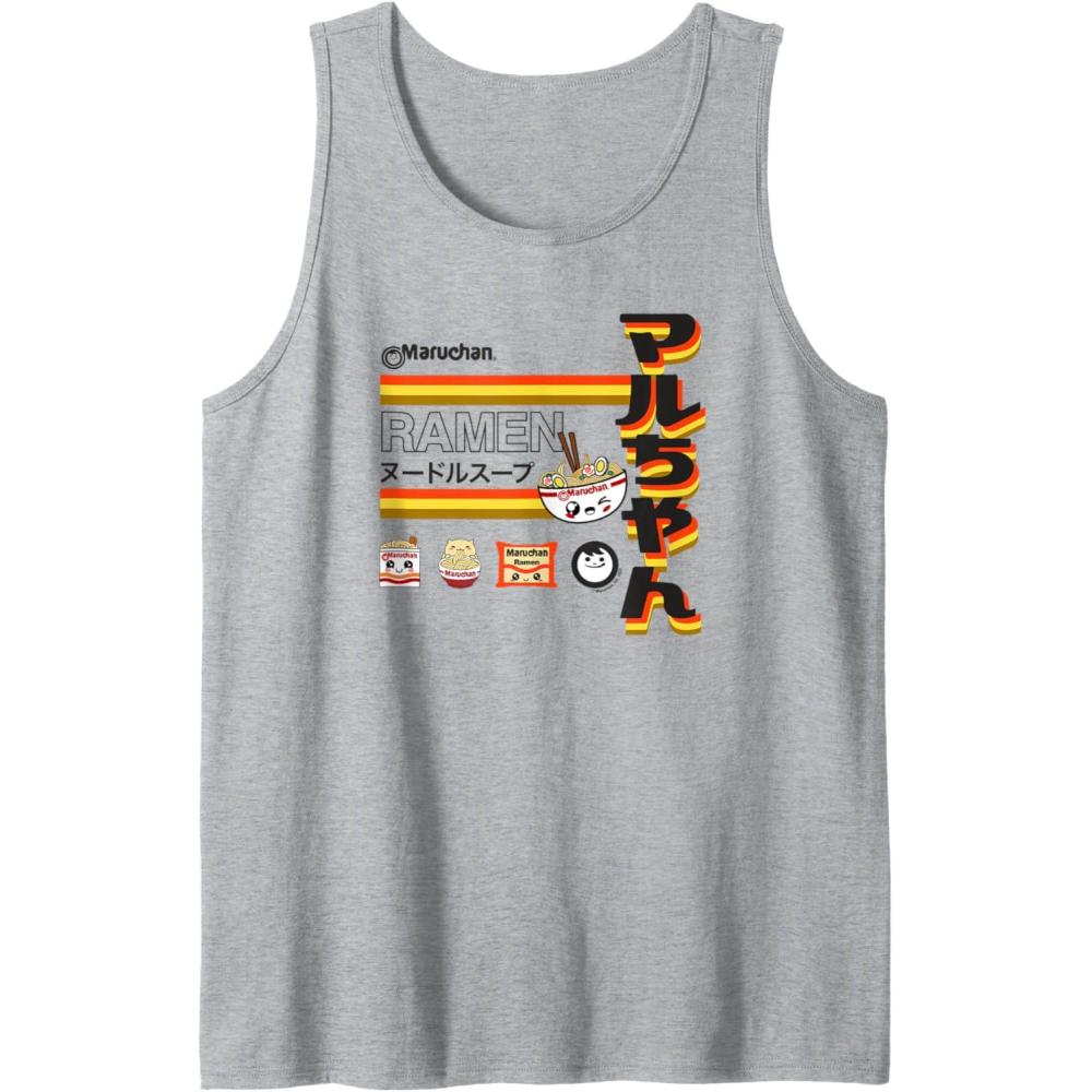 image:imageMaruchan Ramen Cute Anime Faces Poster Tank TopHeather Grey