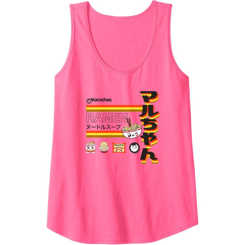 image:imageMaruchan Ramen Cute Anime Faces Poster Tank TopNeon Pink