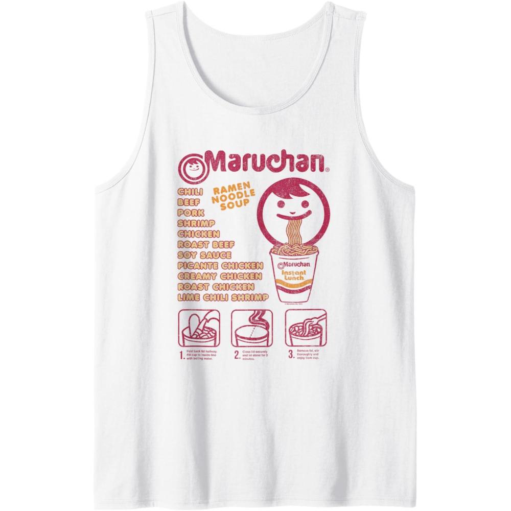 image:imageMaruchan Ramen Noodle Soup Preparation Steps Distressed Tank TopWhite