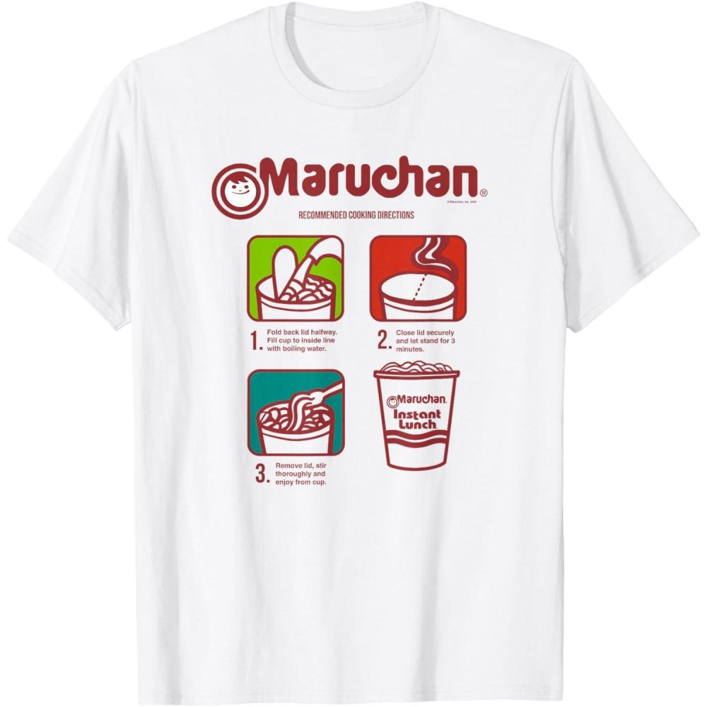 image:imageMaruchan Recommended Cooking Directions Symbols TShirtWhite