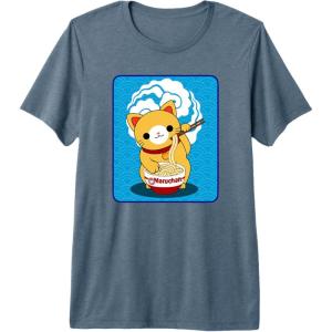 image:imageMaruchan Cat Eating Ramen Noodles Premium TShirtSlate Grey