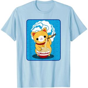 image:imageMaruchan Cat Eating Ramen Noodles TShirtBaby Blue